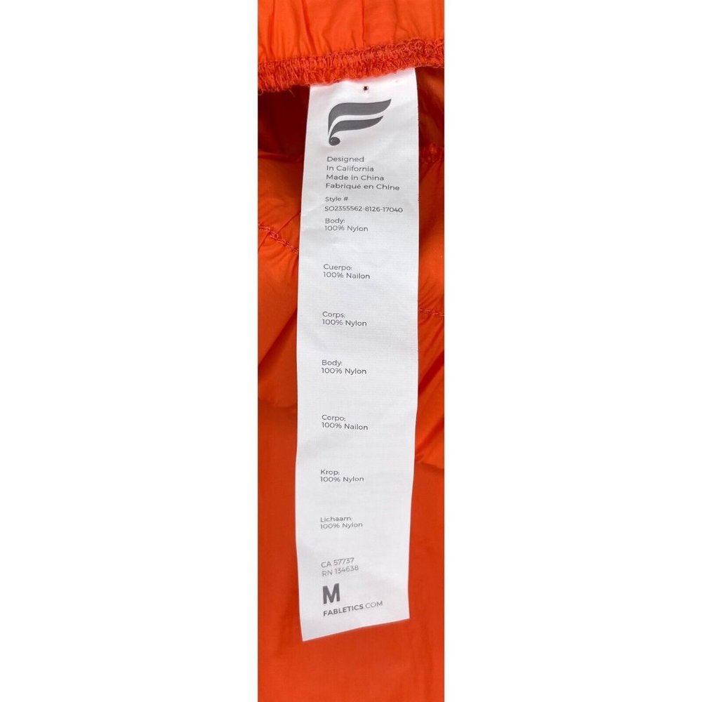 Fabletics Ultra High Waisted Piped Nylon Shorts Reflective Orange Medium - Picture 5 of 5